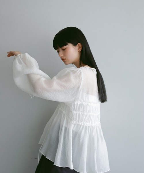 セール】シャーリングチュニックトップス（シャツ/ブラウス）｜CASA