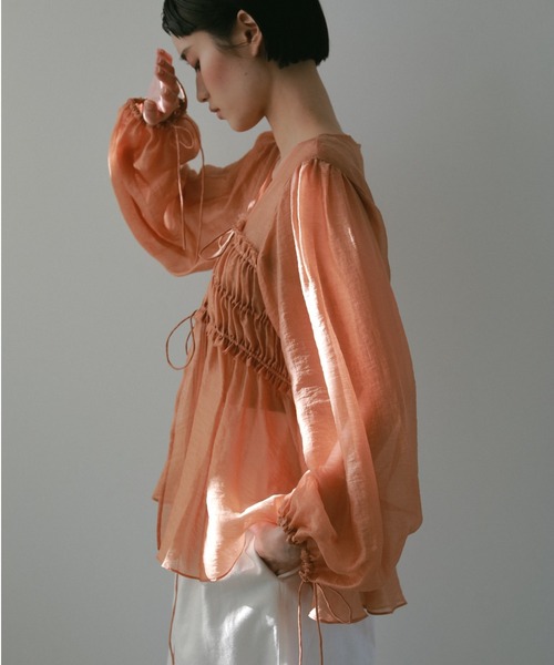 セール】シャーリングチュニックトップス（シャツ/ブラウス）｜CASA