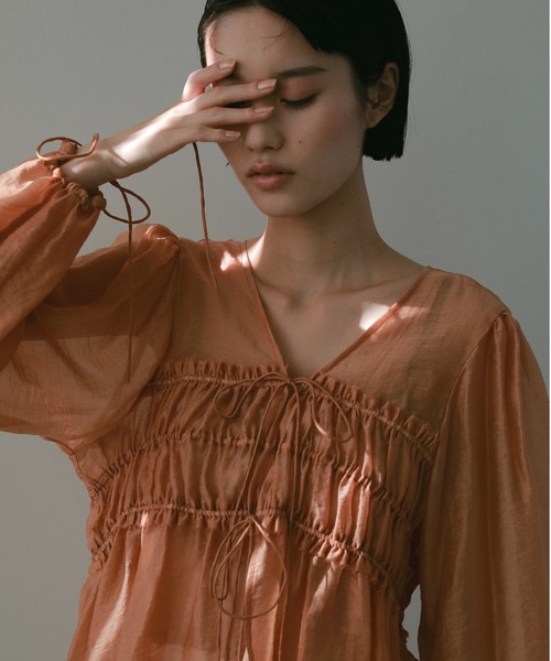 【お値下げ】シャーリングチュニックトップス　CASA FLINE セール】シャーリングチュニックトップス（シャツ/ブラウス）｜CASA