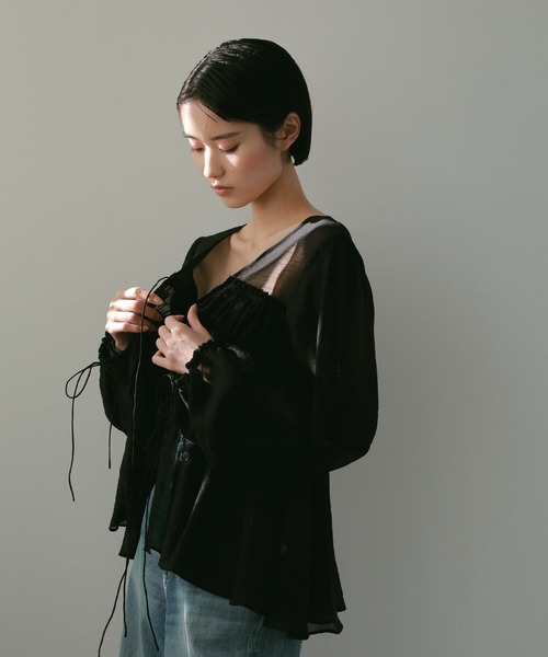 セール】シャーリングチュニックトップス（シャツ/ブラウス）｜CASA