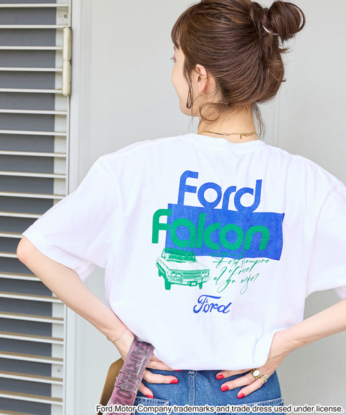 B.C STOCK(ベーセーストック)の「GOOD ROCK SPEED/グッドロックスピード FORD TEE(Tシャツ/カットソー・レディース・ホワイト/ホワイト系その他/チャコールグレー/ホワイト×ホワイト・FREE)」の3枚目の写真