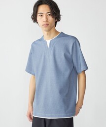 SHIPS: キー ネック フェイクレイヤード Tシャツ