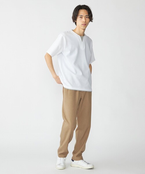 SHIPS(シップス)の「SHIPS: キー ネック フェイクレイヤード Tシャツ(Tシャツ/カットソー・メンズ・ライトグレー/ライトブルー/ネイビー/オフホワイト・SMALL/MEDIUM/LARGE/X-LARGE)」の5枚目の写真