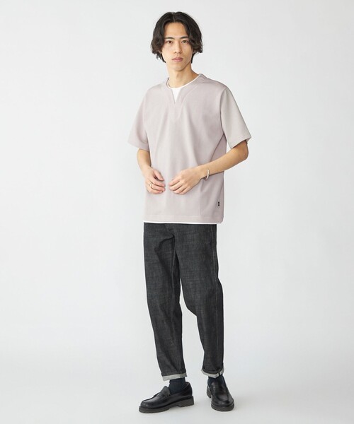 SHIPS(シップス)の「SHIPS: キー ネック フェイクレイヤード Tシャツ(Tシャツ/カットソー・メンズ・ライトグレー/ライトブルー/ネイビー/オフホワイト・SMALL/MEDIUM/LARGE/X-LARGE)」の8枚目の写真