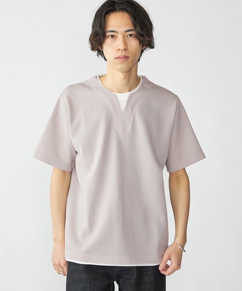 SHIPS(シップス)の「SHIPS: キー ネック フェイクレイヤード Tシャツ(Tシャツ/カットソー・メンズ・ライトグレー/ライトブルー/ネイビー/オフホワイト・SMALL/MEDIUM/LARGE/X-LARGE)」の12枚目の写真
