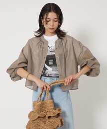 シャツ/ブラウス（ブラウン/茶色系・半端袖）ファッション通販