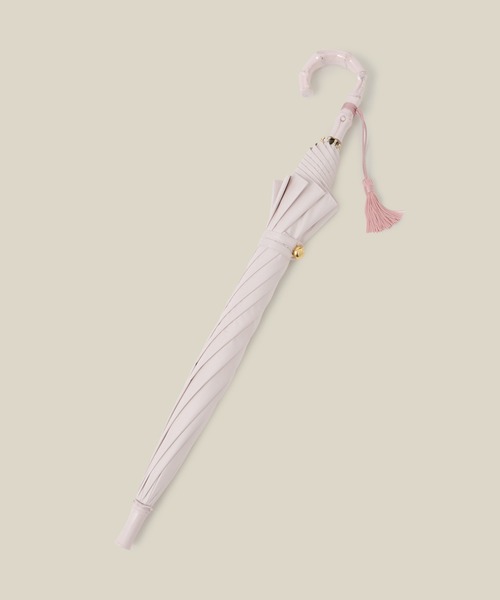 ROPE'（ロペ）の「【晴雨兼用・高機能】スライド式 ショートバンブーパラソル【UVカット/遮光・遮熱・防水効果】（長傘・レディース・ピンク系その他2/ブラック/ブルー系その他4/オフホワイト・FREE）」の5枚目の写真