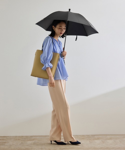 晴雨兼用・高機能】スライド式 ショートバンブーパラソル【UVカット