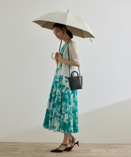 晴雨兼用・高機能】スライド式 ショートバンブーパラソル【UVカット