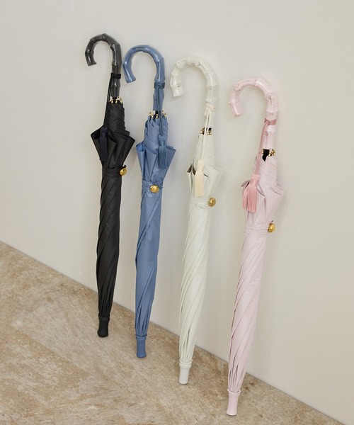ROPE'（ロペ）の「【晴雨兼用・高機能】スライド式 ショートバンブーパラソル【UVカット/遮光・遮熱・防水効果】（長傘・レディース・ピンク系その他2/ブラック/ブルー系その他4/オフホワイト・FREE）」の17枚目の写真