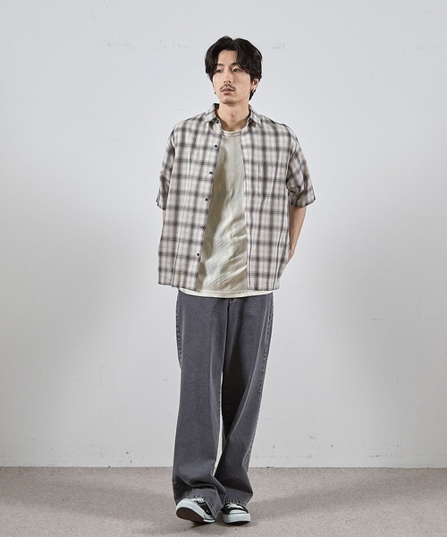 RATTLE TRAP（ラトルトラップ）の「アメリカンチェックレギュラーカラー半袖シャツ（シャツ/ブラウス・メンズ・ネイビー/サックスブルー・L/M/LL）」の10枚目の写真