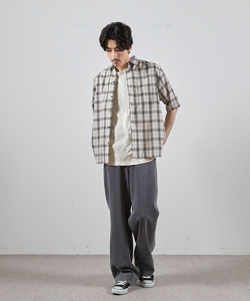 RATTLE TRAP（ラトルトラップ）の「アメリカンチェックレギュラーカラー半袖シャツ（シャツ/ブラウス・メンズ・ネイビー/サックスブルー・L/M/LL）」の11枚目の写真