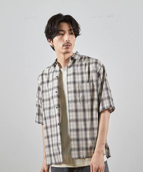 RATTLE TRAP（ラトルトラップ）の「アメリカンチェックレギュラーカラー半袖シャツ（シャツ/ブラウス・メンズ・ネイビー/サックスブルー・L/M/LL）」の16枚目の写真