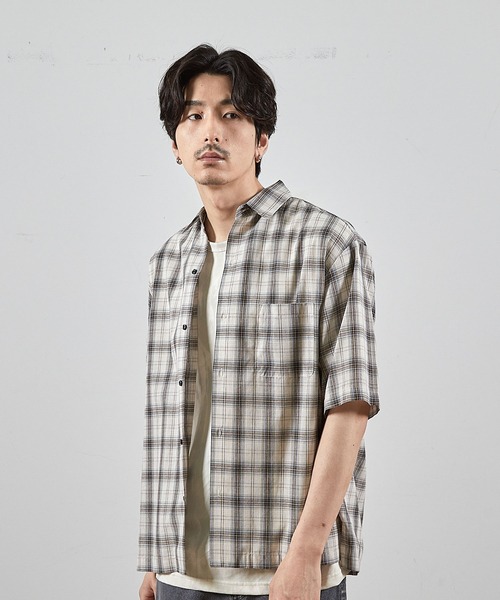 RATTLE TRAP（ラトルトラップ）の「アメリカンチェックレギュラーカラー半袖シャツ（シャツ/ブラウス・メンズ・ネイビー/サックスブルー・L/M/LL）」の15枚目の写真