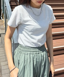 【ISOOK / アイスー】クルーネックラメチビTシャツ / 半袖 クロップド丈 ショート丈 ラメ加工 シルバー ホワイト ブラック 白 黒 ZOZOTOWN限定