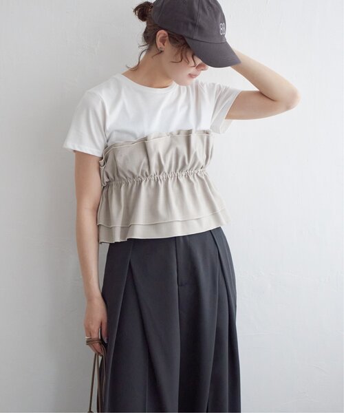 notch.(ノッチ)の「ビスチェレーヤードプルオーバー(Tシャツ/カットソー・レディース・ブラック/グレイッシュベージュ・M)」の19枚目の写真