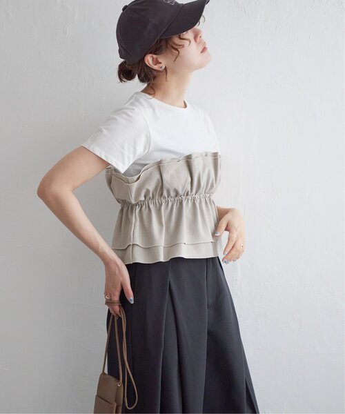 RECTO ダークブルー ビスチェ シースルービスチェレイヤードトップ / See-through Bustier