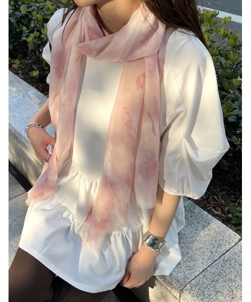 Re:EDIT（リエディ）の「フラワーデザインストール（ストール/ショール・レディース・ピンク/グリーン/ブルー・FREE）」の5枚目の写真