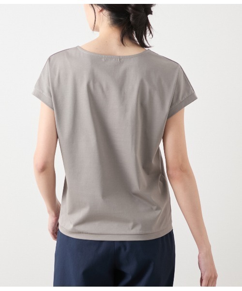 NEWYORKER(ニューヨーカー)の「【UVカット・透け防止・遮熱】ソルシールド フレンチスリーブTシャツ(Tシャツ/カットソー・レディース・ベージュ系その他/ホワイト・M/L)」の5枚目の写真