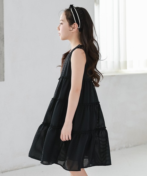 ティアードワンピース　ブラック パワーショルダーティアードワンピース/ブラック | DRESS | OBLI