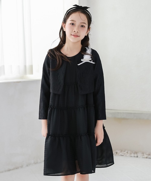 ティアードワンピース　ブラック パワーショルダーティアードワンピース/ブラック | DRESS | OBLI