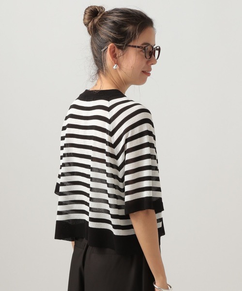 BAYFLOW（ベイフロー）の「[選べるアソートロゴ]シアーニットショートプルオーバー（ニット/セーター・レディース・その他1/オフホワイト/グレイッシュベージュ・FREE）」の19枚目の写真