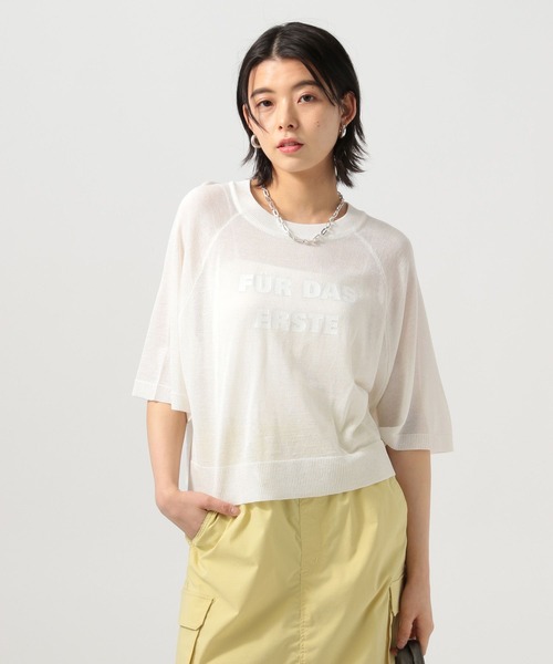 BAYFLOW（ベイフロー）の「[選べるアソートロゴ]シアーニットショートプルオーバー（ニット/セーター・レディース・その他1/オフホワイト/グレイッシュベージュ・FREE）」の17枚目の写真