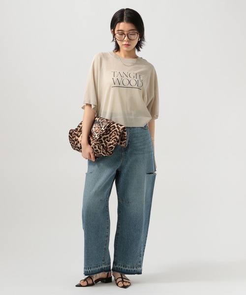 BAYFLOW（ベイフロー）の「[選べるアソートロゴ]シアーニットショートプルオーバー（ニット/セーター・レディース・その他1/オフホワイト/グレイッシュベージュ・FREE）」の16枚目の写真