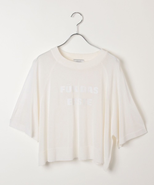 BAYFLOW（ベイフロー）の「[選べるアソートロゴ]シアーニットショートプルオーバー（ニット/セーター・レディース・その他1/オフホワイト/グレイッシュベージュ・FREE）」の14枚目の写真