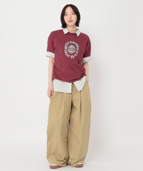 studio CLIP(スタディオクリップ)の「【daily CLIP】カレッジデザインTシャツ(Tシャツ/カットソー・レディース・オフホワイト/ネイビー/チェリーレッド・FREE)」の22枚目の写真