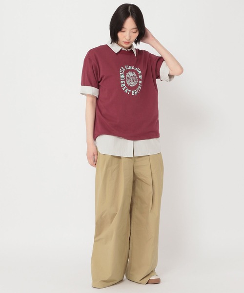 studio CLIP(スタディオクリップ)の「【daily CLIP】カレッジデザインTシャツ(Tシャツ/カットソー・レディース・オフホワイト/ネイビー/チェリーレッド・FREE)」の20枚目の写真