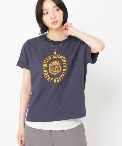 studio CLIP(スタディオクリップ)の「【daily CLIP】カレッジデザインTシャツ(Tシャツ/カットソー・レディース・オフホワイト/ネイビー/チェリーレッド・FREE)」の19枚目の写真