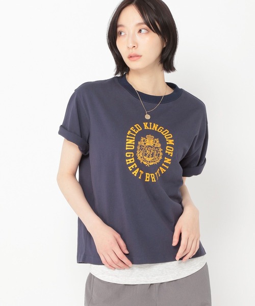 studio CLIP(スタディオクリップ)の「【daily CLIP】カレッジデザインTシャツ(Tシャツ/カットソー・レディース・オフホワイト/ネイビー/チェリーレッド・FREE)」の18枚目の写真