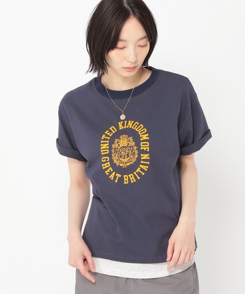 studio CLIP(スタディオクリップ)の「【daily CLIP】カレッジデザインTシャツ(Tシャツ/カットソー・レディース・オフホワイト/ネイビー/チェリーレッド・FREE)」の17枚目の写真