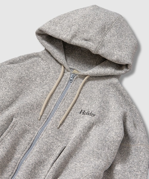 HOLIDAY（ホリデイ）の「THERMAL PRO FLEECE ZIP-UP HOODIE サーマルプロフリースジップアップフーディー（パーカー・レディース・ヘザーグレー/ブラック・ONE SIZE）」の9枚目の写真