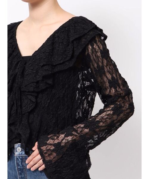 jouetie（ジュエティ）の「ラッフルフリルレースブラウス（シャツ/ブラウス・レディース・ブラック/オフホワイト/ベージュ・MEDIUM）」の19枚目の写真