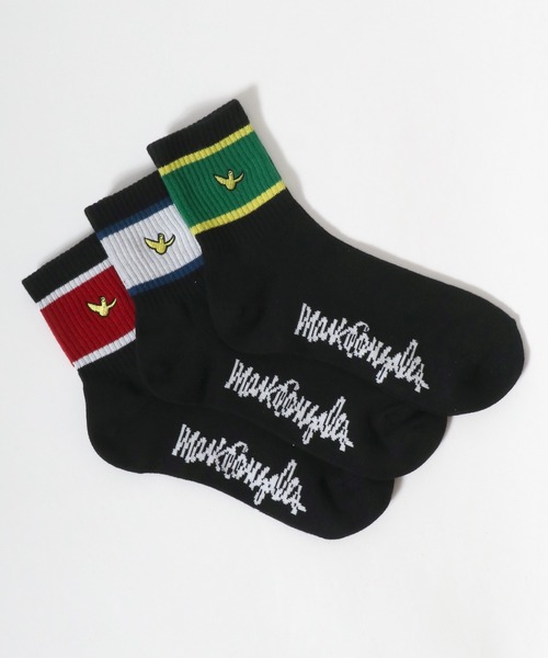 Mark Gonzales（マーク・ゴンザレス）の「MARK GONZALES/マークゴンザレス 3足セット ラインソックス クオーターソックス ショートソックス スニーカーソックス 靴下（ソックス/靴下・メンズ・ブラック/ホワイト・25-27CM）」の8枚目の写真