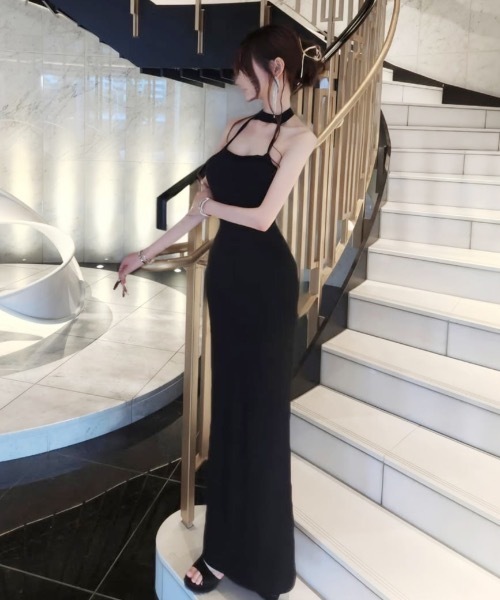 セール】Halter Neck Strap Dress / ホルターネックストラップ