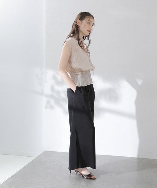 La TOTALITE(ラトータリテ)の「【洗える】2WAYシルキープリーツブラウス(シャツ/ブラウス・レディース・ピンク系その他/ブラウン・36/38)」の8枚目の写真