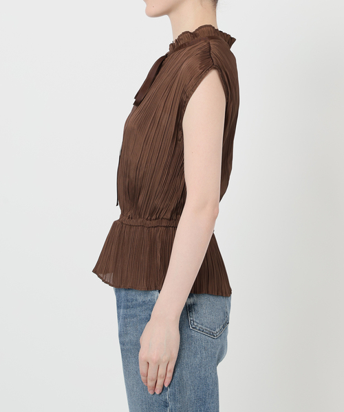 La TOTALITE(ラトータリテ)の「【洗える】2WAYシルキープリーツブラウス(シャツ/ブラウス・レディース・ピンク系その他/ブラウン・36/38)」の13枚目の写真