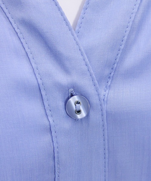 CLEAR BASIC（クリアベーシック）の「バックスピンドル裾タックフレンチスリーブブラウス[オフィスカジュアル 着回し抜群]（シャツ/ブラウス・レディース・オフホワイト/ブラック/ピンク/サックスブルー/ブルー系その他/ピンク系その他/ホワイト系その他・F）」の11枚目の写真