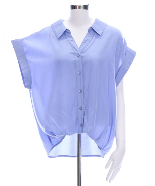 CLEAR BASIC（クリアベーシック）の「バックスピンドル裾タックフレンチスリーブブラウス[オフィスカジュアル 着回し抜群]（シャツ/ブラウス・レディース・オフホワイト/ブラック/ピンク/サックスブルー/ブルー系その他/ピンク系その他/ホワイト系その他・F）」の18枚目の写真