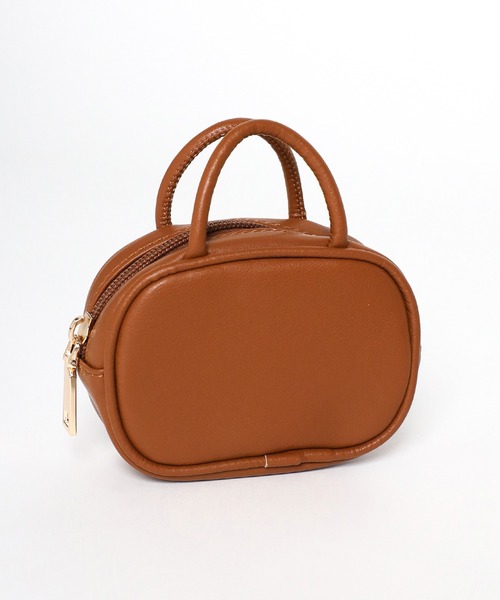 soins（ソワン）の「【牛革】ミニバッグチャーム付きスクエアボストンバッグ（ボストンバッグ・レディース・ブラック/キャメル・FREE）」の16枚目の写真