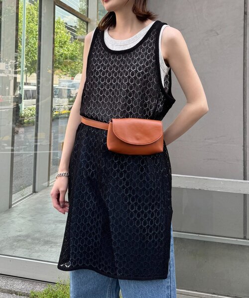 CIAOPANIC TYPY（チャオパニックティピー）の「レース編みニットチュニック（ニット/セーター・レディース・キャメル/ブラック/オフホワイト・ONE SIZE）」の13枚目の写真