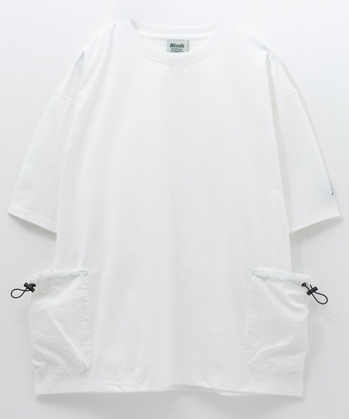 Mac-House(マックハウス)の「WOODS ドローコードポケットTシャツ【UVカット】(Tシャツ/カットソー・メンズ・ホワイト/ネイビー/ブラック/カーキ・M/L/XL)」の2枚目の写真