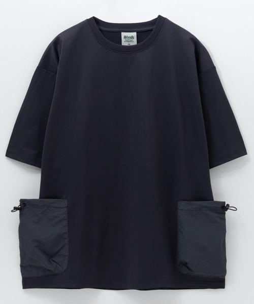 Mac-House(マックハウス)の「WOODS ドローコードポケットTシャツ【UVカット】(Tシャツ/カットソー・メンズ・ホワイト/ネイビー/ブラック/カーキ・M/L/XL)」の3枚目の写真