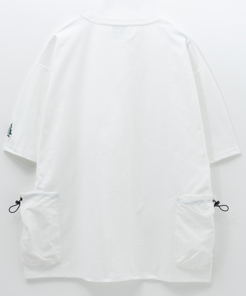 Mac-House(マックハウス)の「WOODS ドローコードポケットTシャツ【UVカット】(Tシャツ/カットソー・メンズ・ホワイト/ネイビー/ブラック/カーキ・M/L/XL)」の5枚目の写真