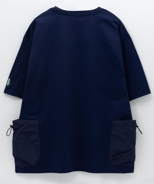 Mac-House(マックハウス)の「WOODS ドローコードポケットTシャツ【UVカット】(Tシャツ/カットソー・メンズ・ホワイト/ネイビー/ブラック/カーキ・M/L/XL)」の8枚目の写真