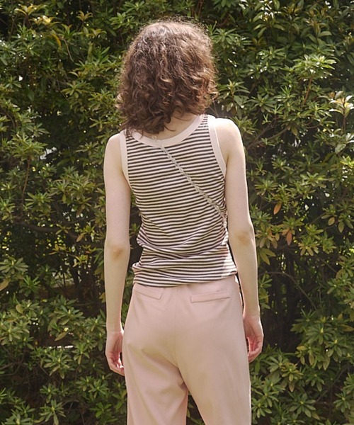 Lil Ambition(リルアンビション)の「マルチボーダータンクトップ(タンクトップ・レディース・カーキ/ピンク・FREE)」の8枚目の写真