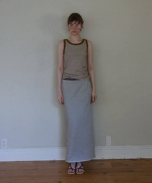 Lil Ambition(リルアンビション)の「マルチボーダータンクトップ(タンクトップ・レディース・カーキ/ピンク・FREE)」の11枚目の写真